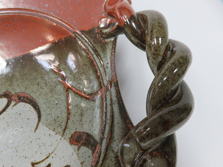 Abstract Glazed Pottery Bowl