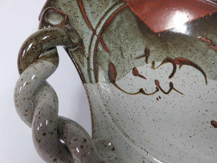 Abstract Glazed Pottery Bowl