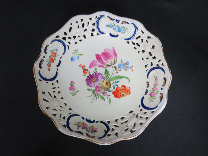 Reticulated Floral Pedestal Dish