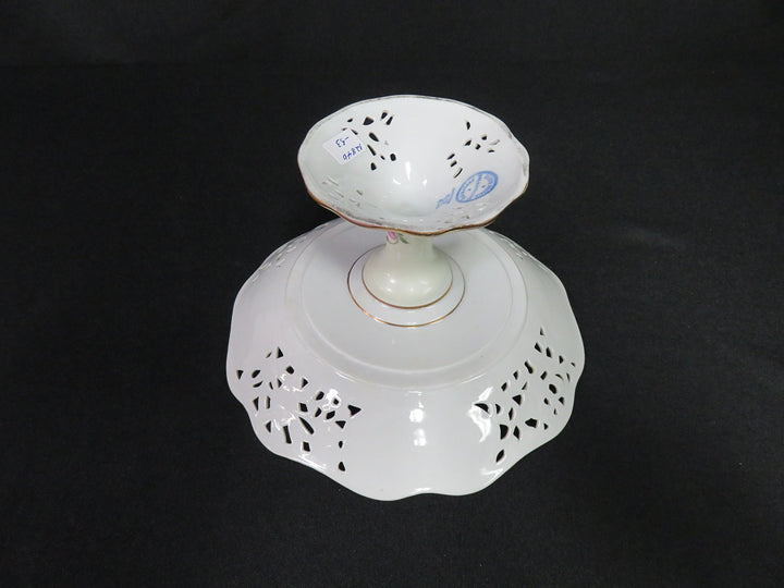 Reticulated Floral Pedestal Dish