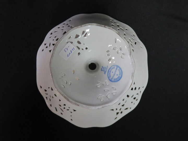 Reticulated Floral Pedestal Dish
