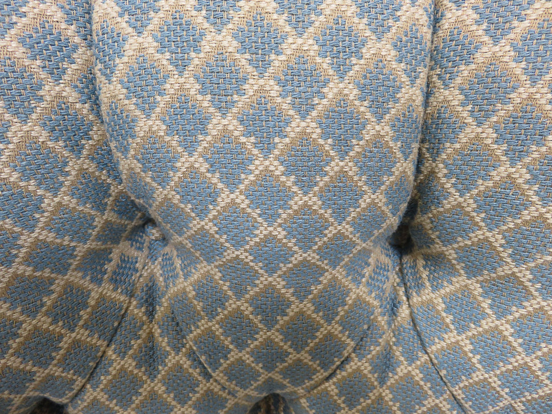Blue Diamond Print Arm Chair