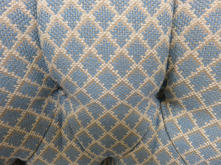Blue Diamond Print Arm Chair