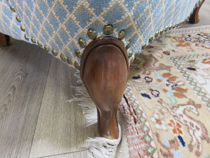 Blue Diamond Print Arm Chair