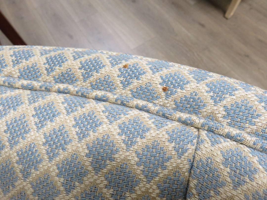 Blue Diamond Print Arm Chair
