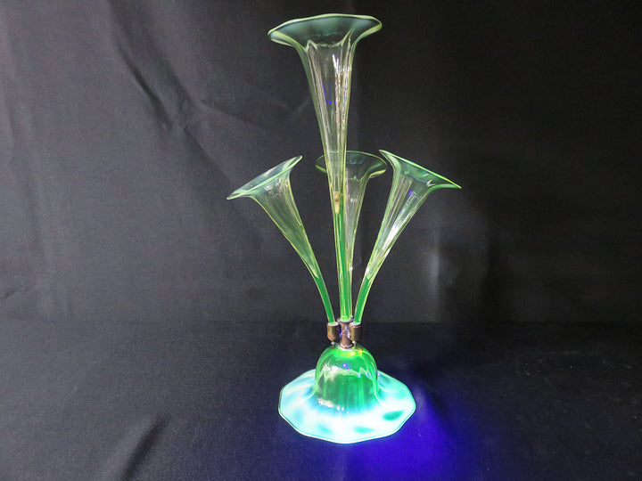 Antique Vaseline Glass Epergne