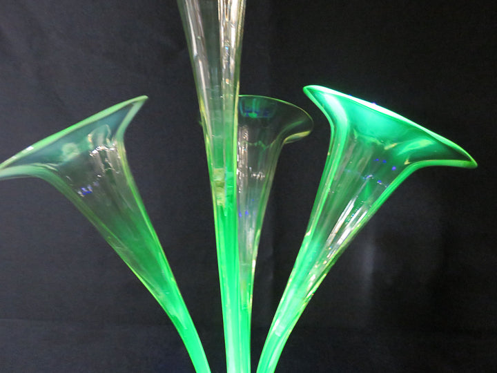 Antique Vaseline Glass Epergne