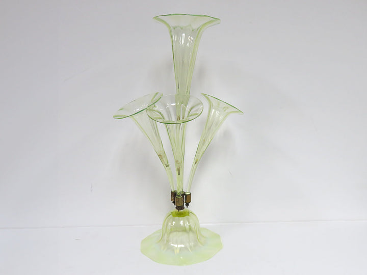 Antique Vaseline Glass Epergne