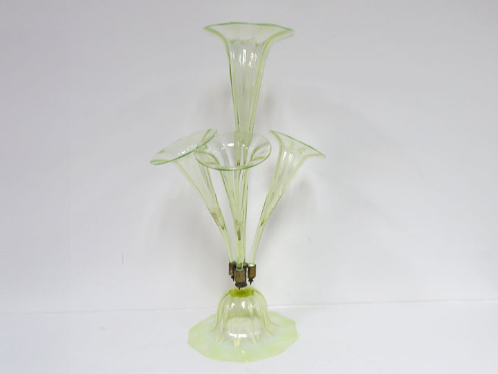 Antique Vaseline Glass Epergne
