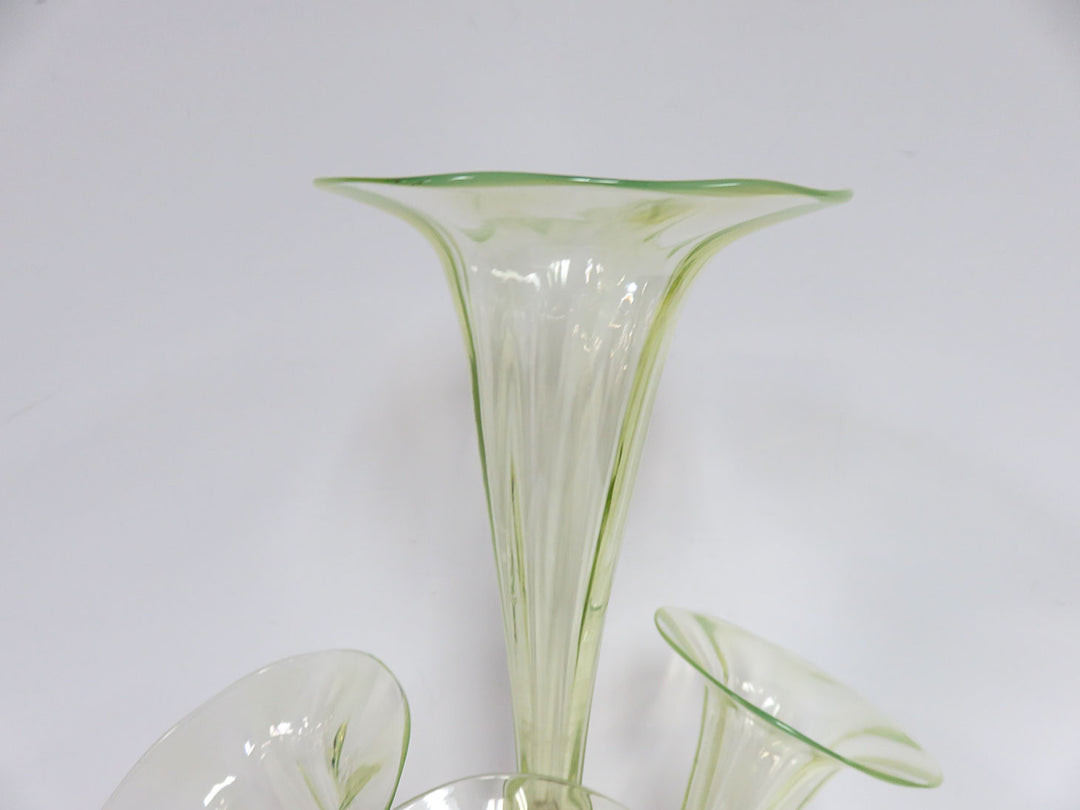 Antique Vaseline Glass Epergne