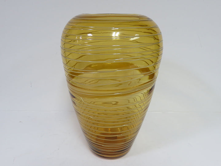 Vintage Threaded Glass Vase