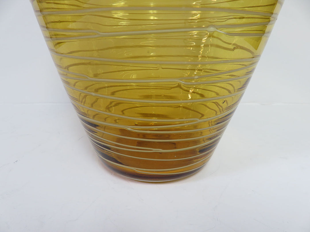 Vintage Threaded Glass Vase