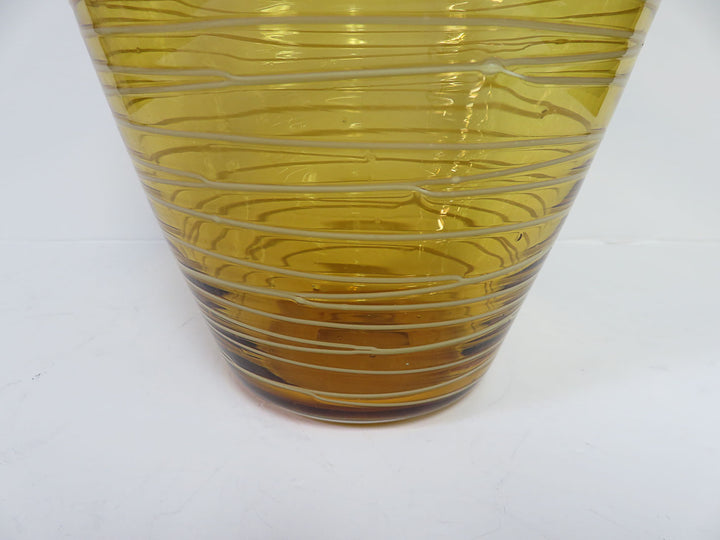 Vintage Threaded Glass Vase