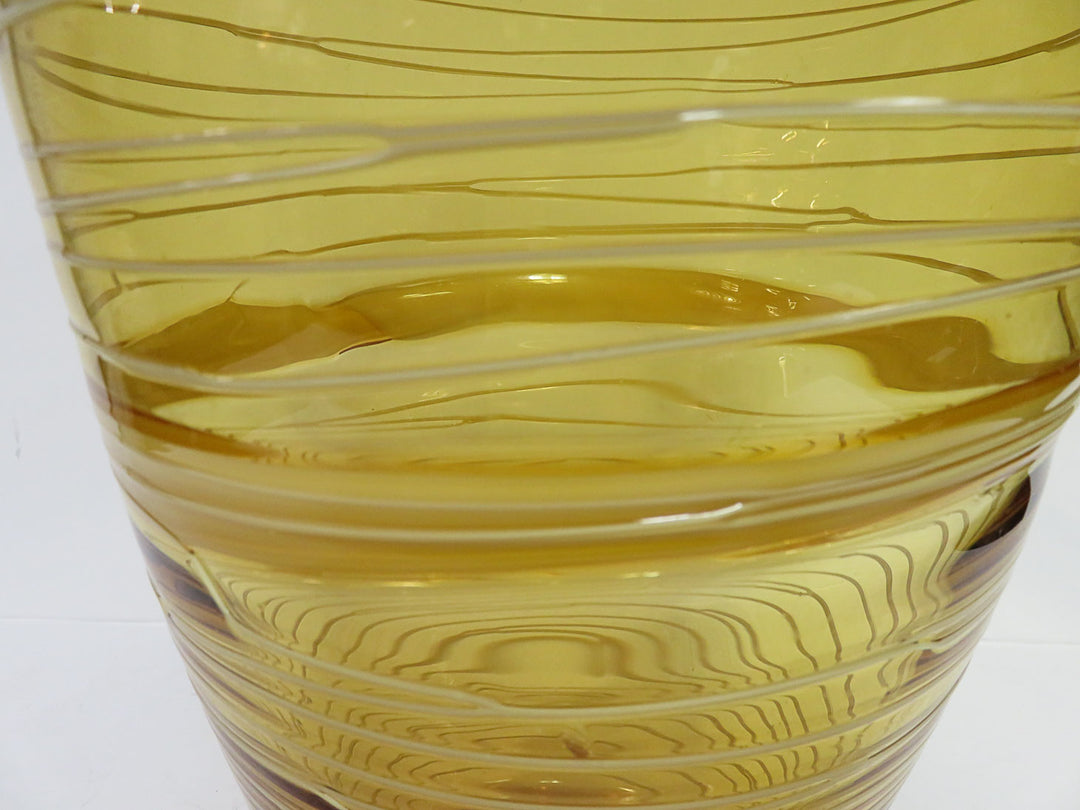 Vintage Threaded Glass Vase