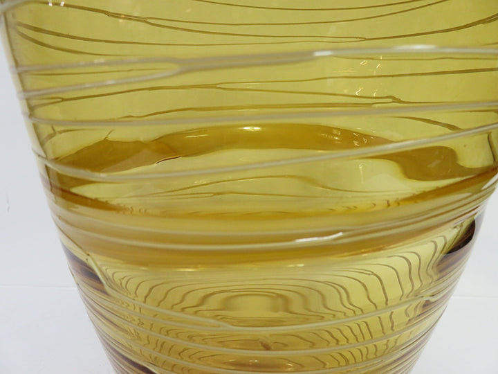Vintage Threaded Glass Vase
