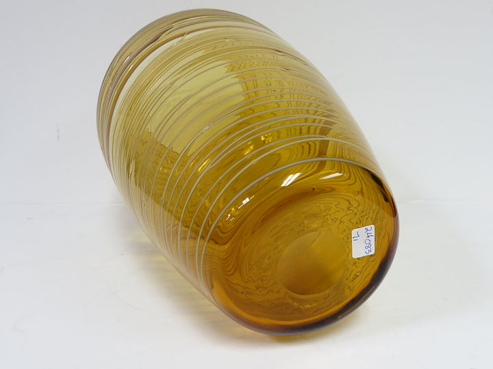 Vintage Threaded Glass Vase