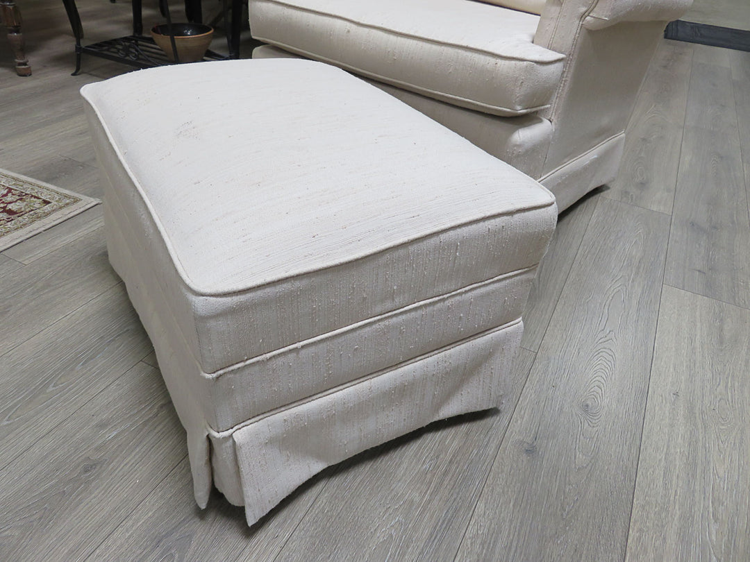 Cream Arm Chair & Ottoman
