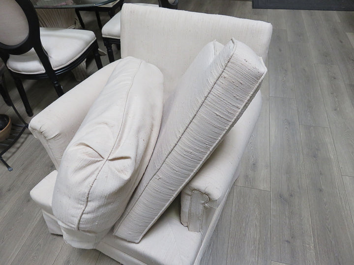 Cream Arm Chair & Ottoman