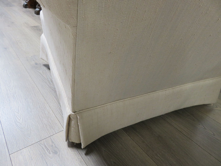 Cream Arm Chair & Ottoman