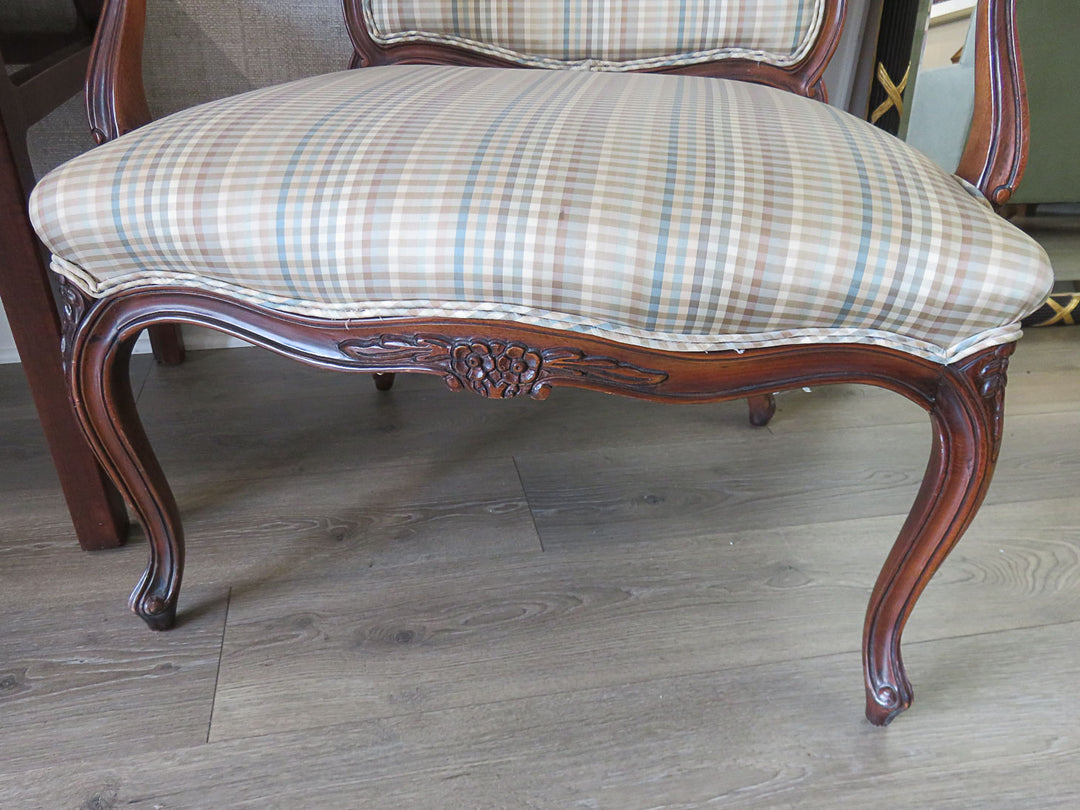 Plaid Bergere Chair