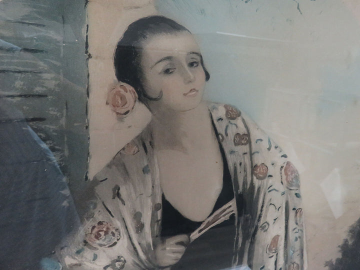 Antique Oval Print of Woman