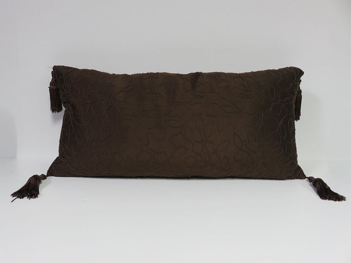 Brown Silk Throw Pillow
