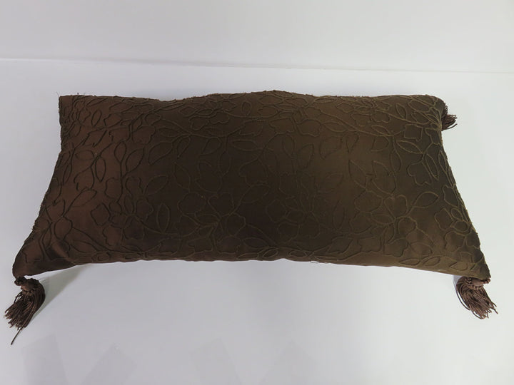 Brown Silk Throw Pillow