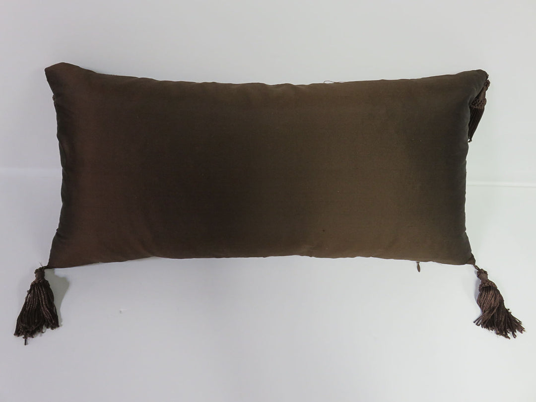 Brown Silk Throw Pillow