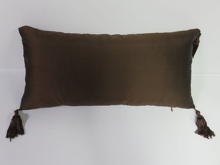 Brown Silk Throw Pillow