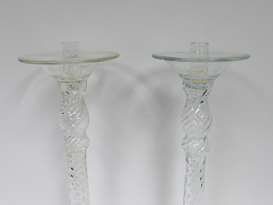 Swirl Glass Candlesticks