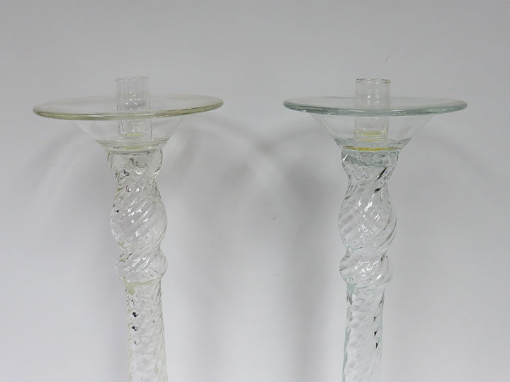 Swirl Glass Candlesticks