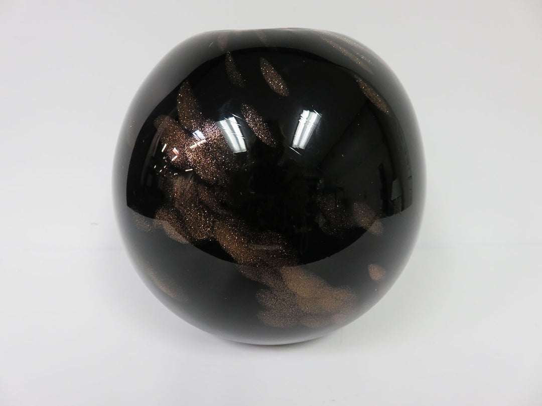 Black with Copper Swirl Vase