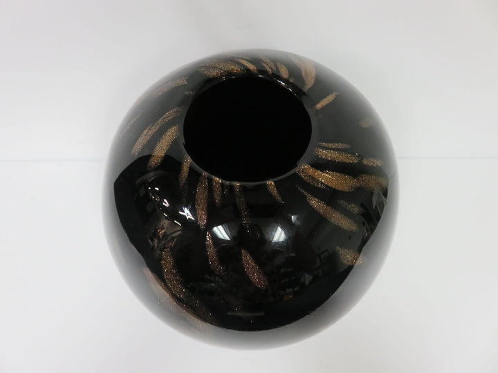 Black with Copper Swirl Vase