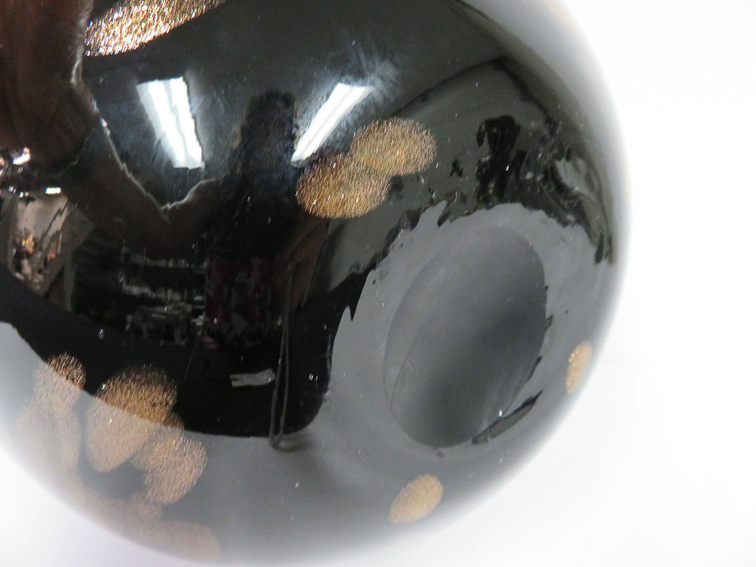 Black with Copper Swirl Vase