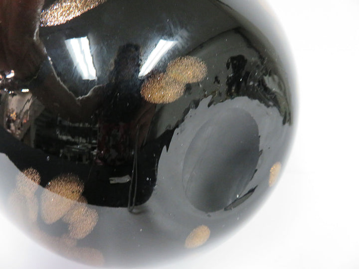 Black with Copper Swirl Vase