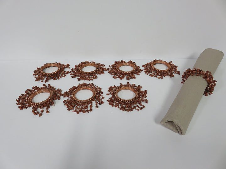 Copper Beaded Napkin Rings