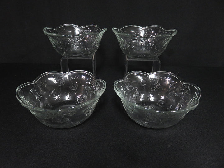 Four Clear Glass Bowls