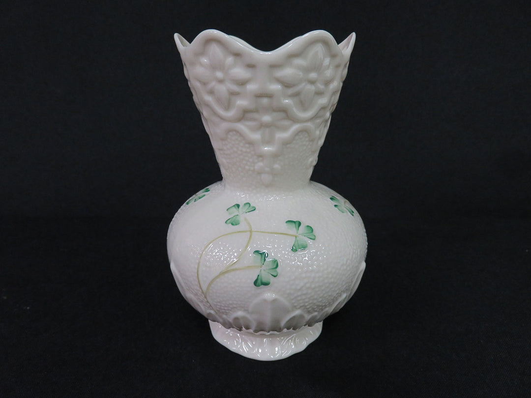 Belleek Vase with Scalloped Edge