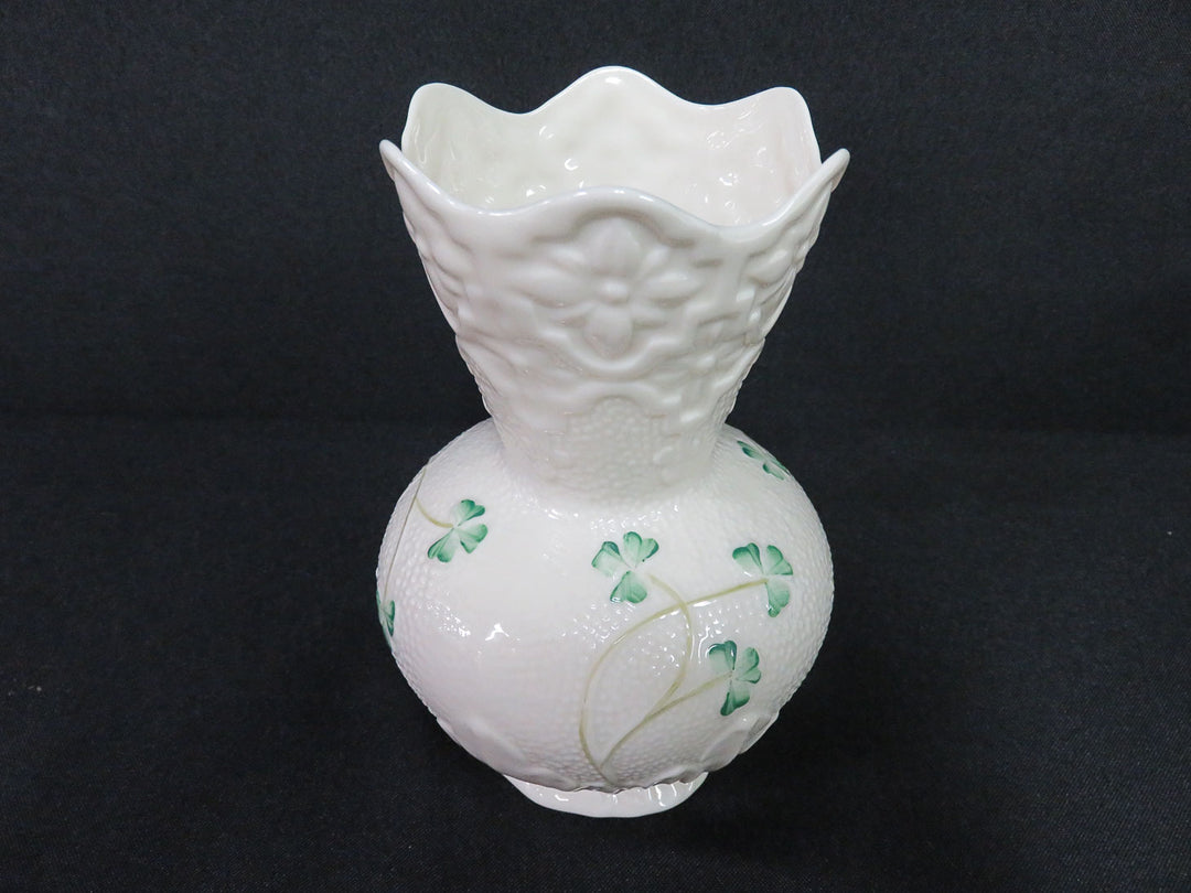 Belleek Vase with Scalloped Edge