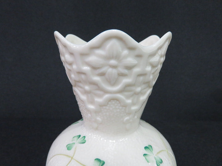 Belleek Vase with Scalloped Edge