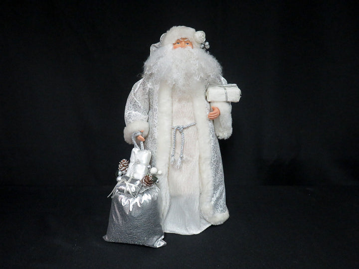 Silver Brocade Coat Santa