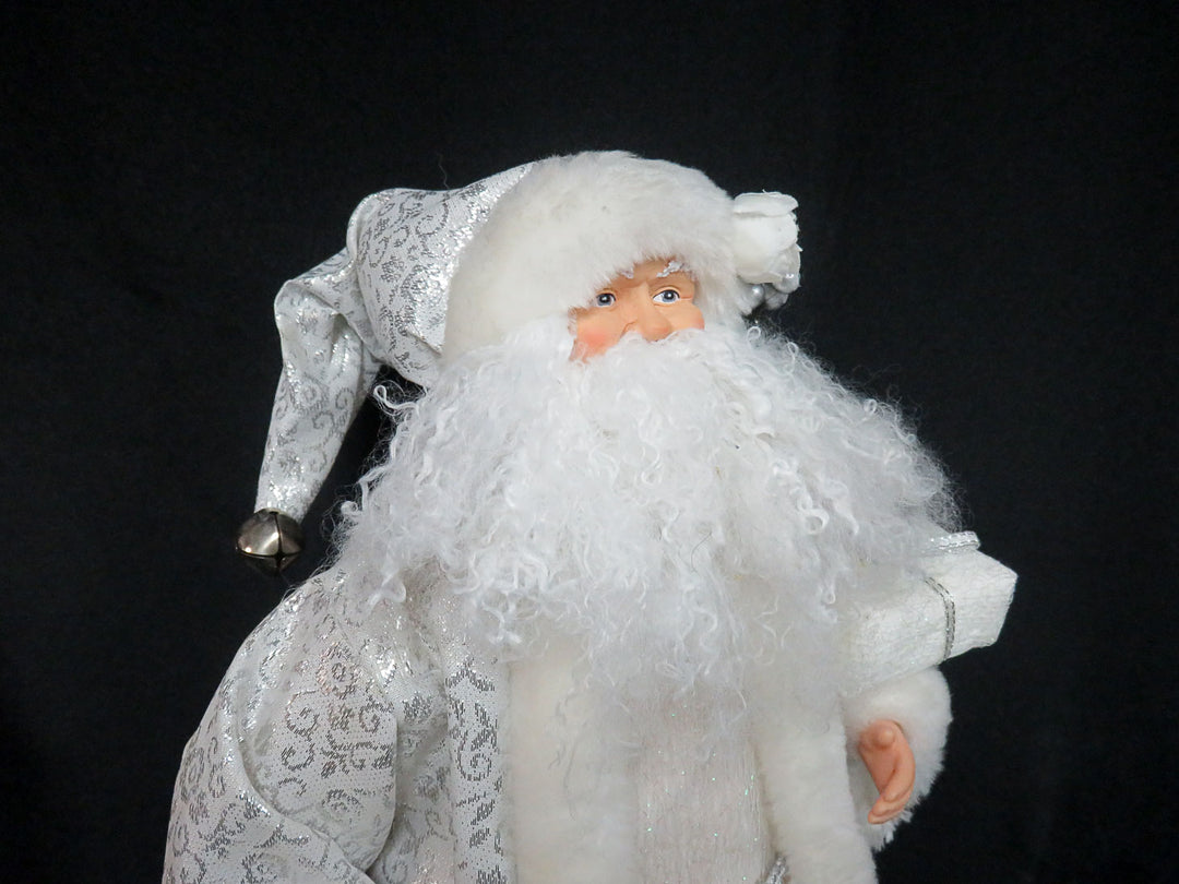 Silver Brocade Coat Santa