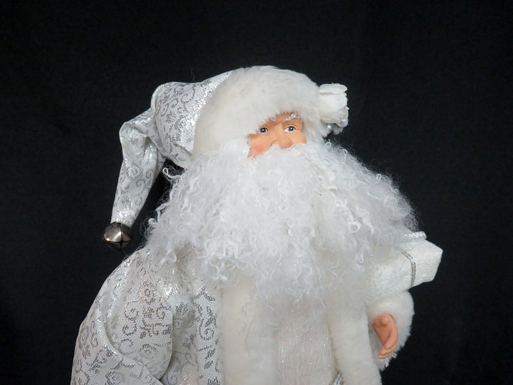 Silver Brocade Coat Santa