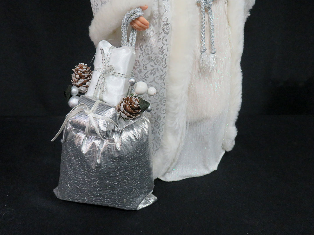 Silver Brocade Coat Santa