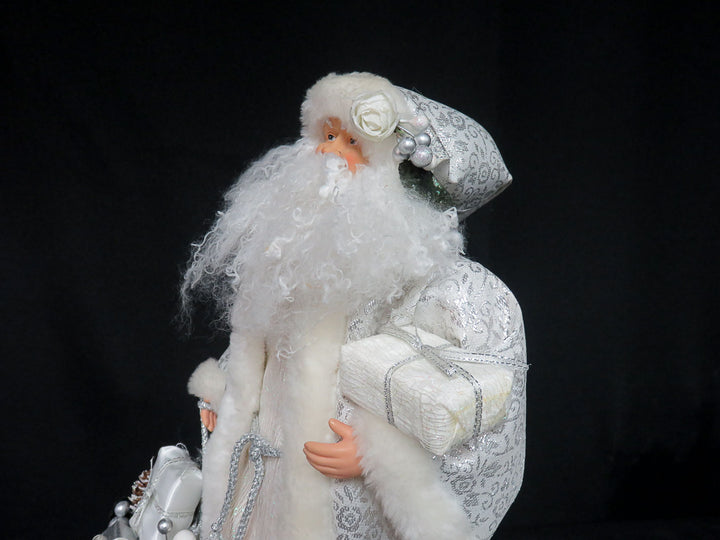 Silver Brocade Coat Santa