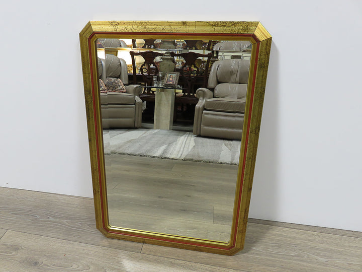 Beveled Gold and Red Mirror