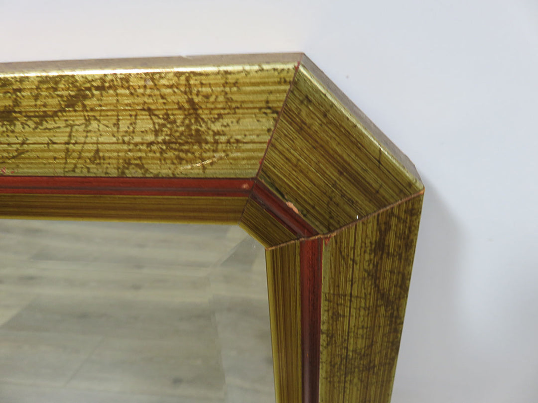 Beveled Gold and Red Mirror