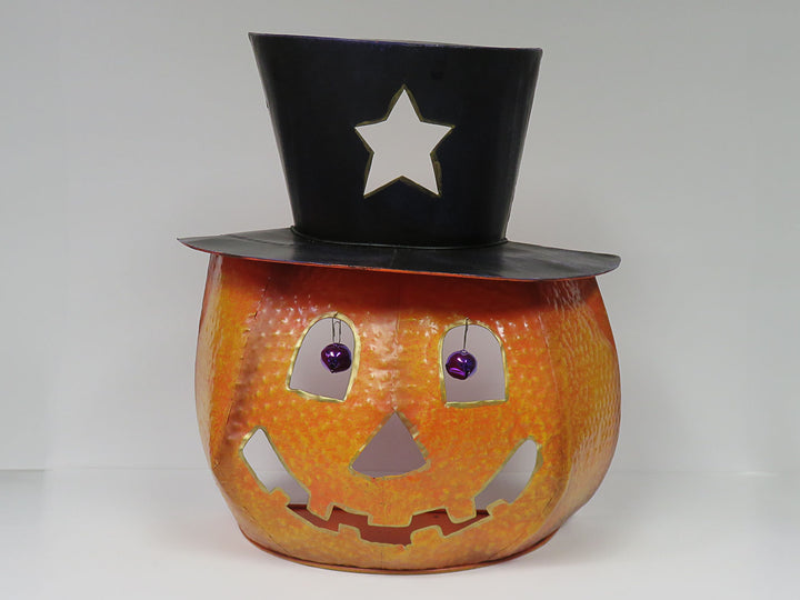 Hammered Metal Jack 'O Lantern