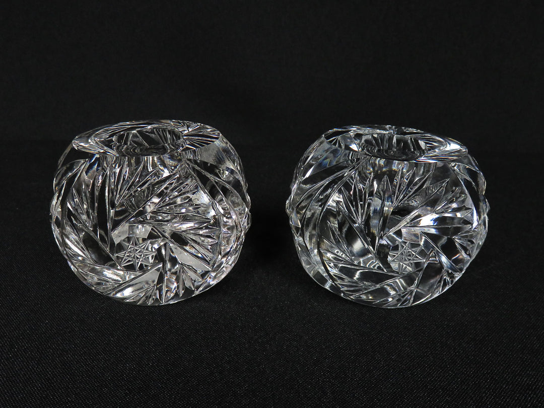 Cut Glass Candleholders
