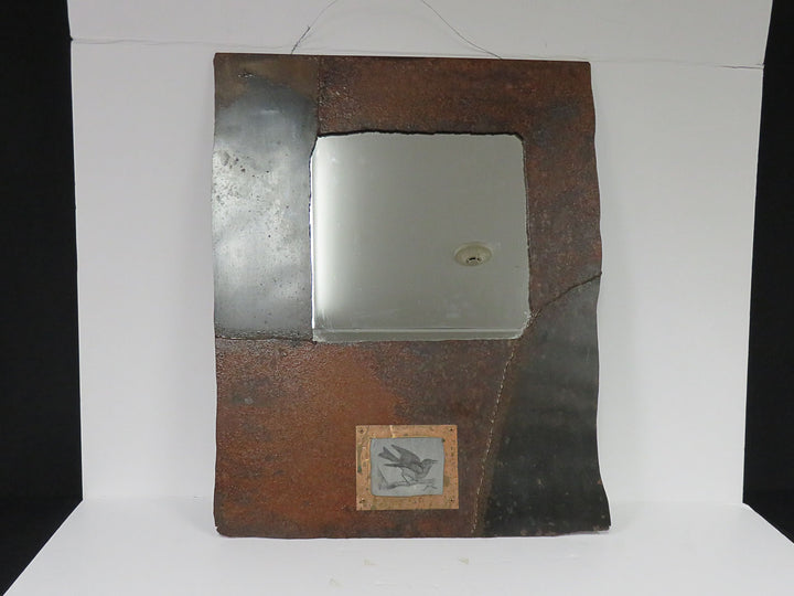 Mirror in Oxidized Steel Frame